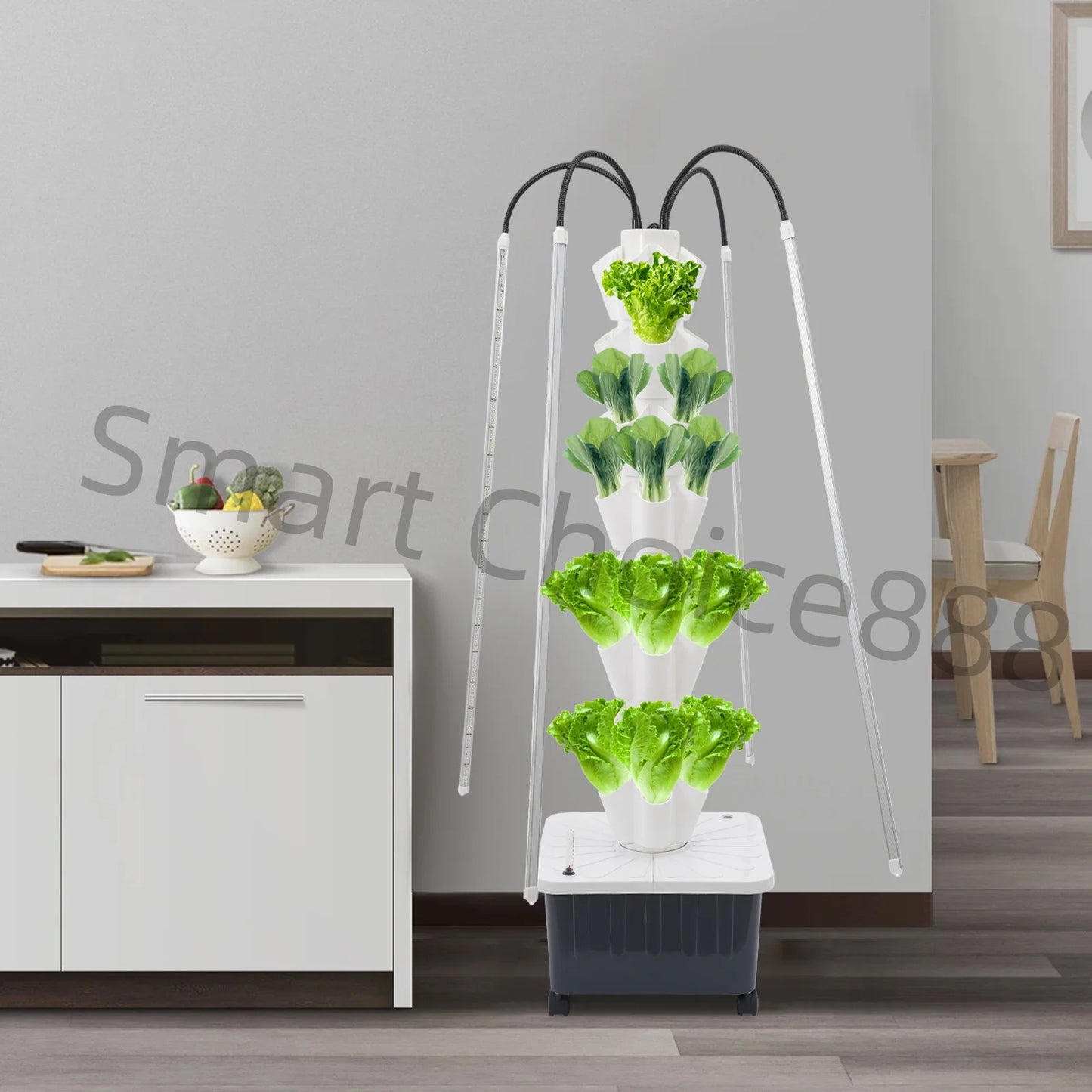 40 Hole Hydroponics Indoor Garden Growing System Automated Aeroponic Vertical Garden Tower LED Grow Lights Planting Kit Plants