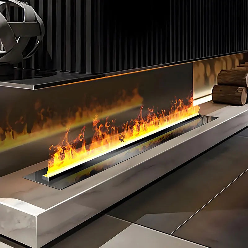 Electric Fireplace 3D Water Vapor Recessed With Remote Control Timer