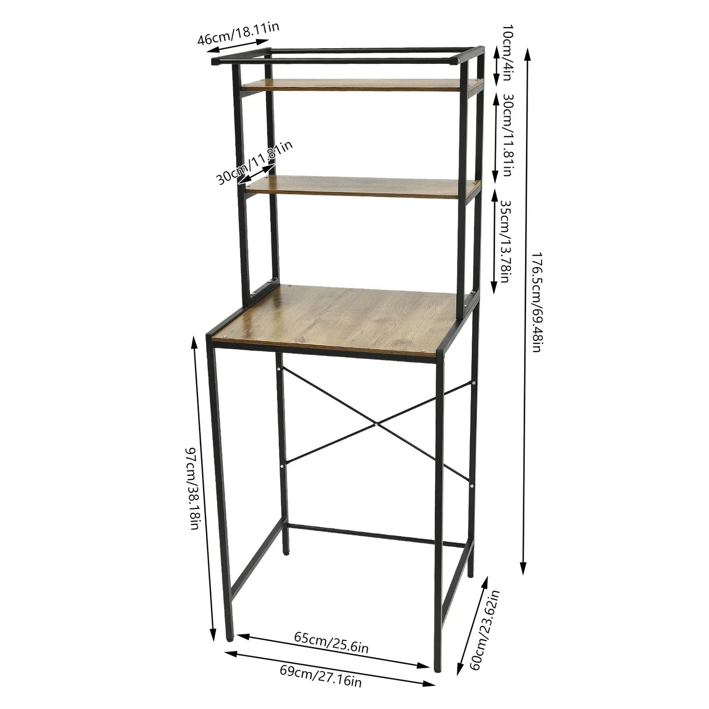 Floorstanding Over The Washer and Dryer Shelf 3 Tiers Laundry Storage Shelf Washing Machine Shelves for Laundry Room Bathroom