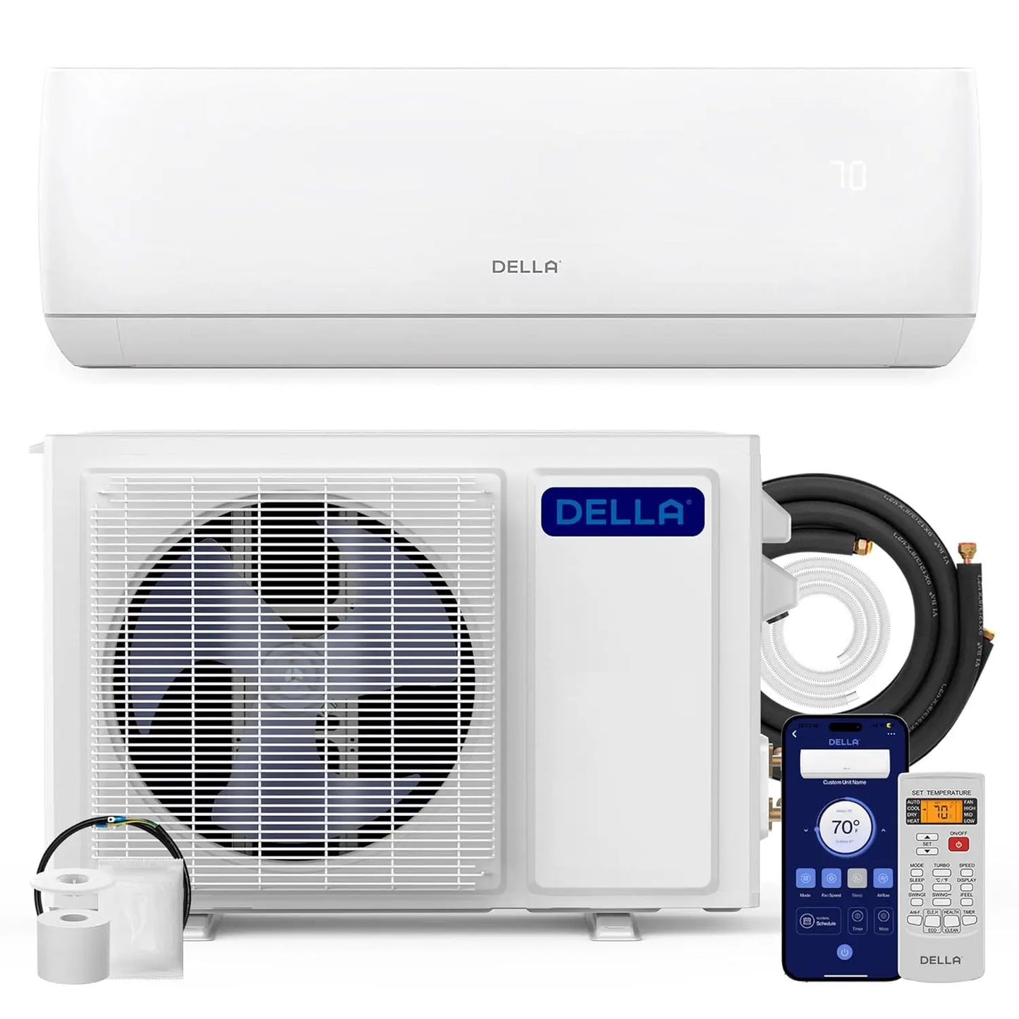 Motto Series Mini Split AC, 208-230V 17.5 SEER2 Cools Up to 550 Sq.Ft,12000 BTU Works with Alexa and Wifi, Air, Customized
