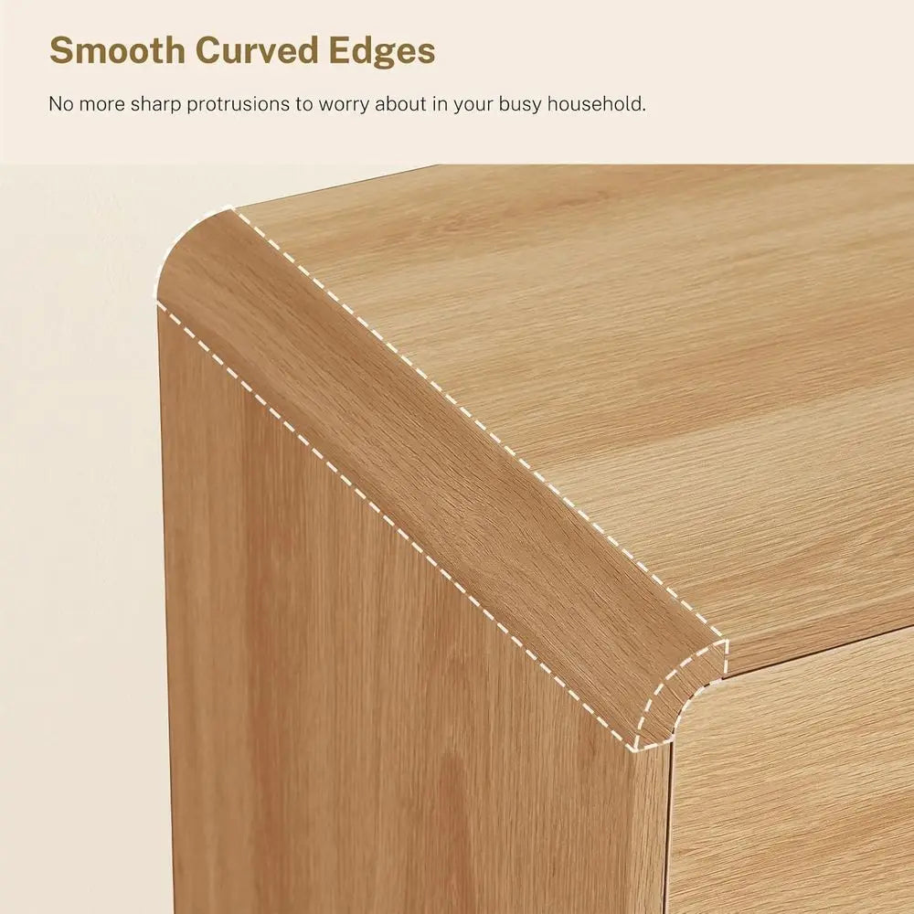 55 Curved Profile 6-Drawer Bedroom Dresser with Chests, Suitable for Natural Wood Finish