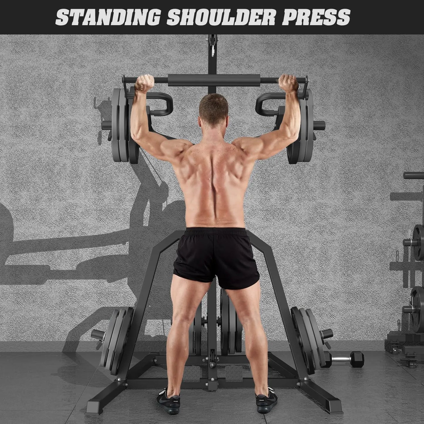 Leverage Gym Power Rack Squat Rack Lever Gym with LAT Low Row System Home Gym System Workout Station 2:1 Ratio, Customized