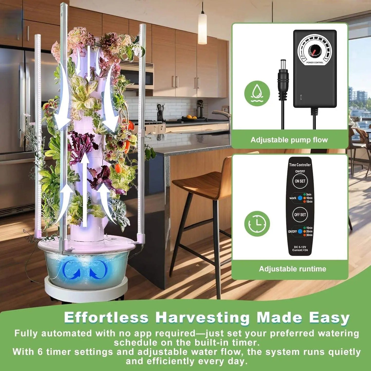 Hydroponic Growing Kit System With LED Grow Lights Indoor