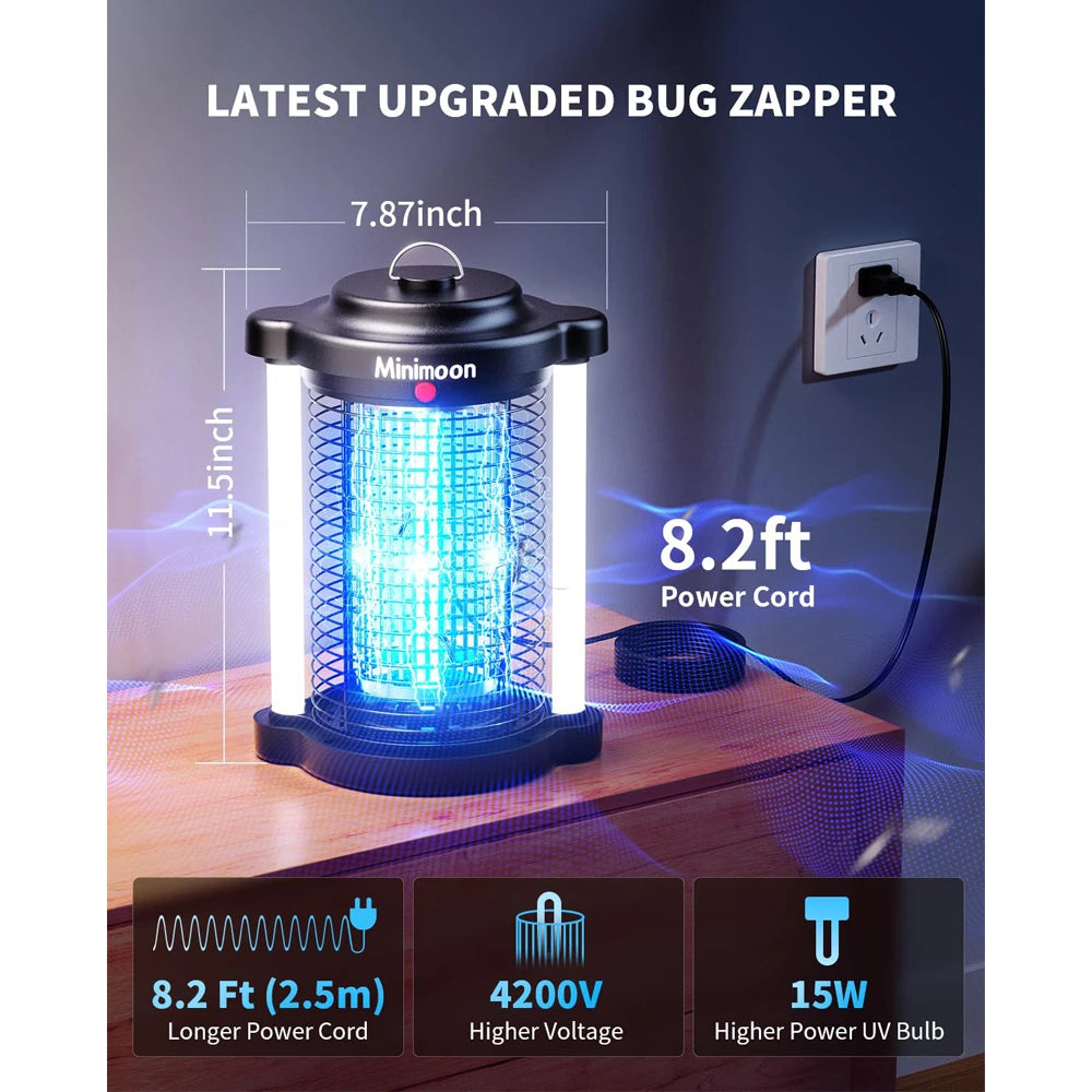 Minimoon Outdoor Electric Mosquito Zapper Features Dual LED Light Design