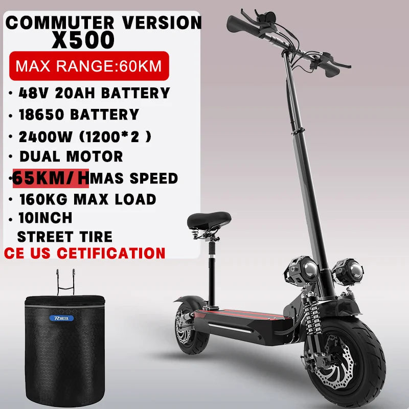Jueshuai Outdoor Electric Scooter 1000W Off Road Foldable