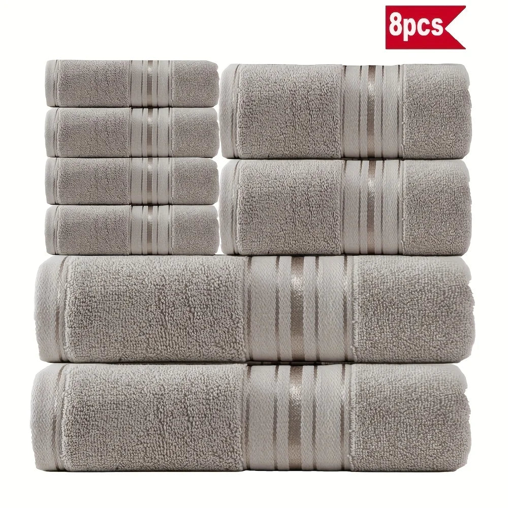 100 Cotton Towel Set 8 Pieces For Bathroom And Spa