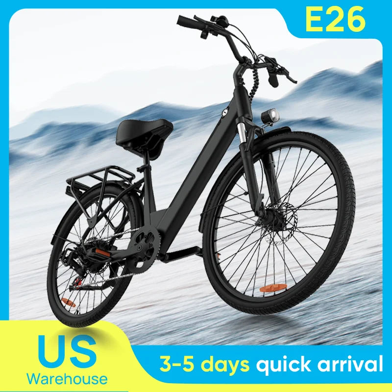 Urlife 750W Carbon Steel Commuter E-Bike With Hydraulic Brakes