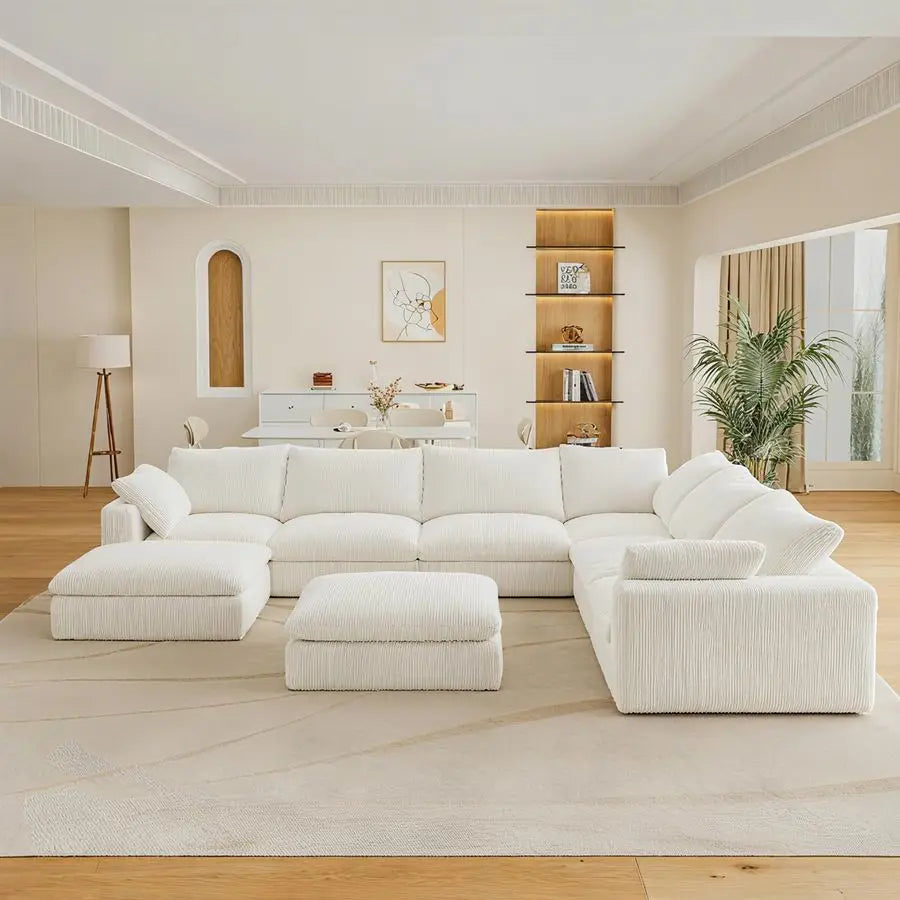 MBVM Cloud Modular Sectional Sofa L-Shaped With Ottoman
