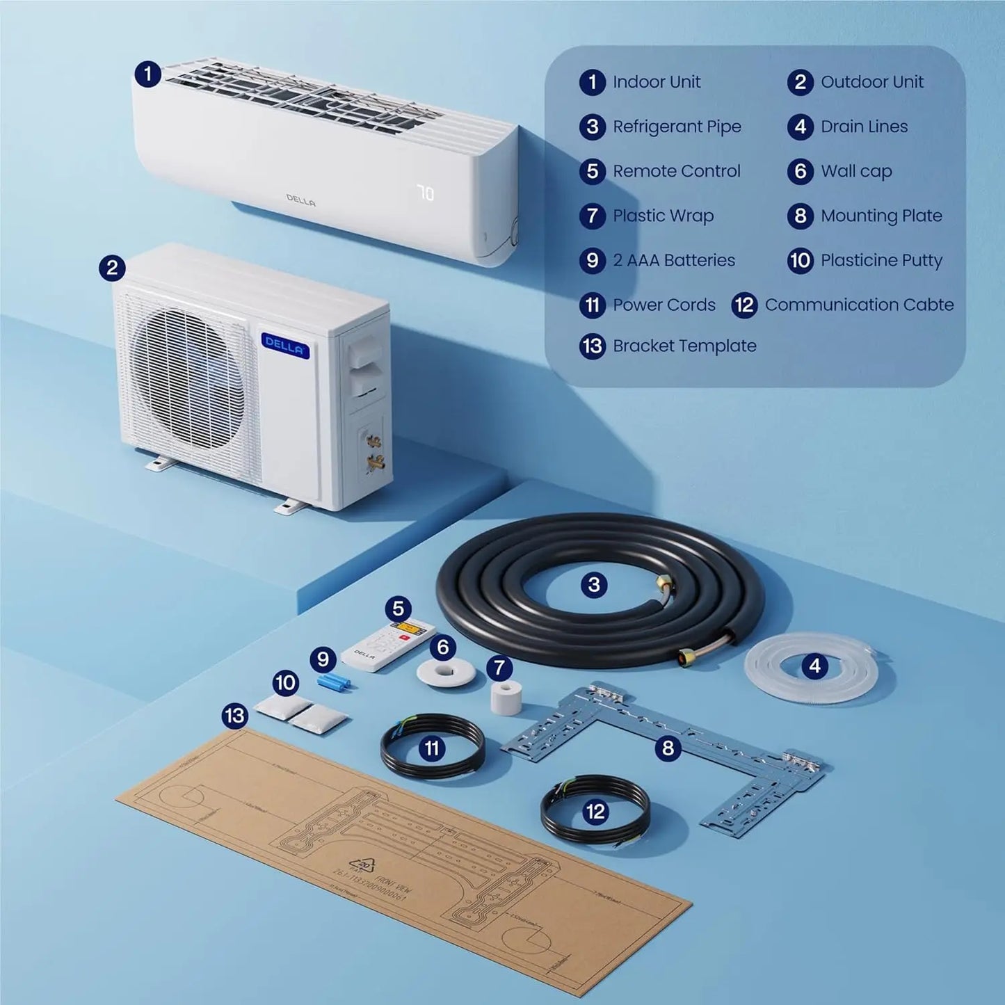 Motto Series Mini Split AC, 208-230V 17.5 SEER2 Cools Up to 550 Sq.Ft,12000 BTU Works with Alexa and Wifi, Air, Customized