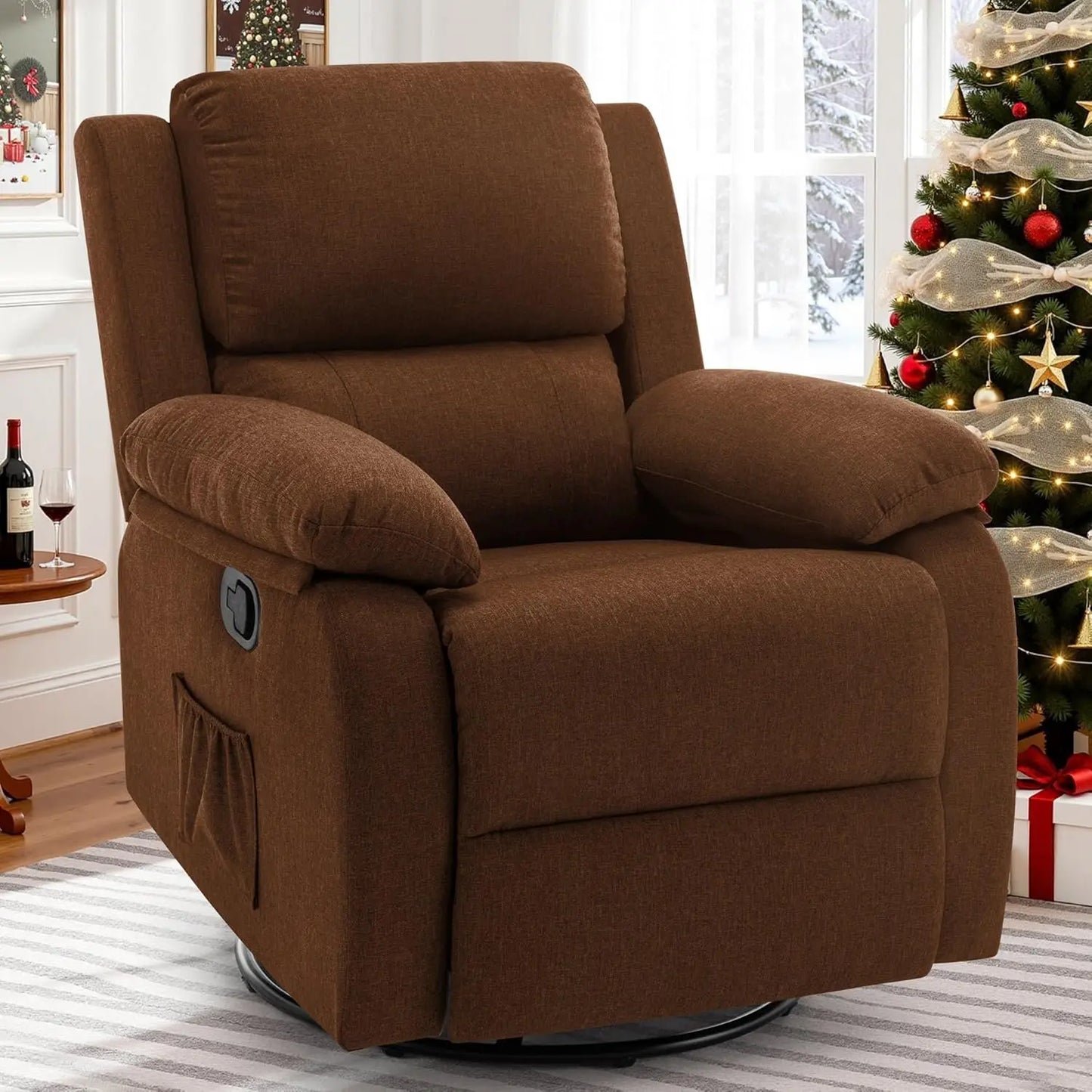 Recliner Chair, 360 Swivel Rocker Chair for Adults, Small Rocking Recliner Chair for Small Spaces, Upholstered, Customized