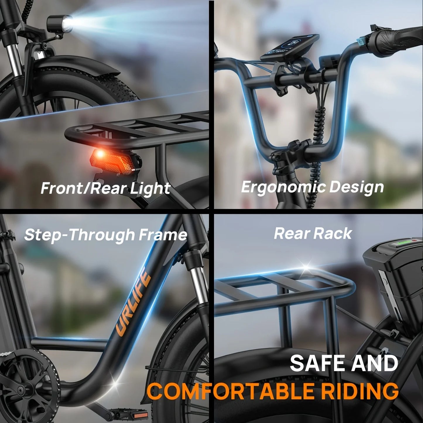 URLIFE E20 1000W Fat Tire Electric Bike With Removable Battery