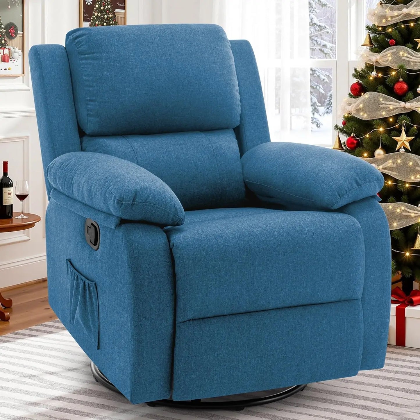 Recliner Chair, 360 Swivel Rocker Chair for Adults, Small Rocking Recliner Chair for Small Spaces, Upholstered, Customized