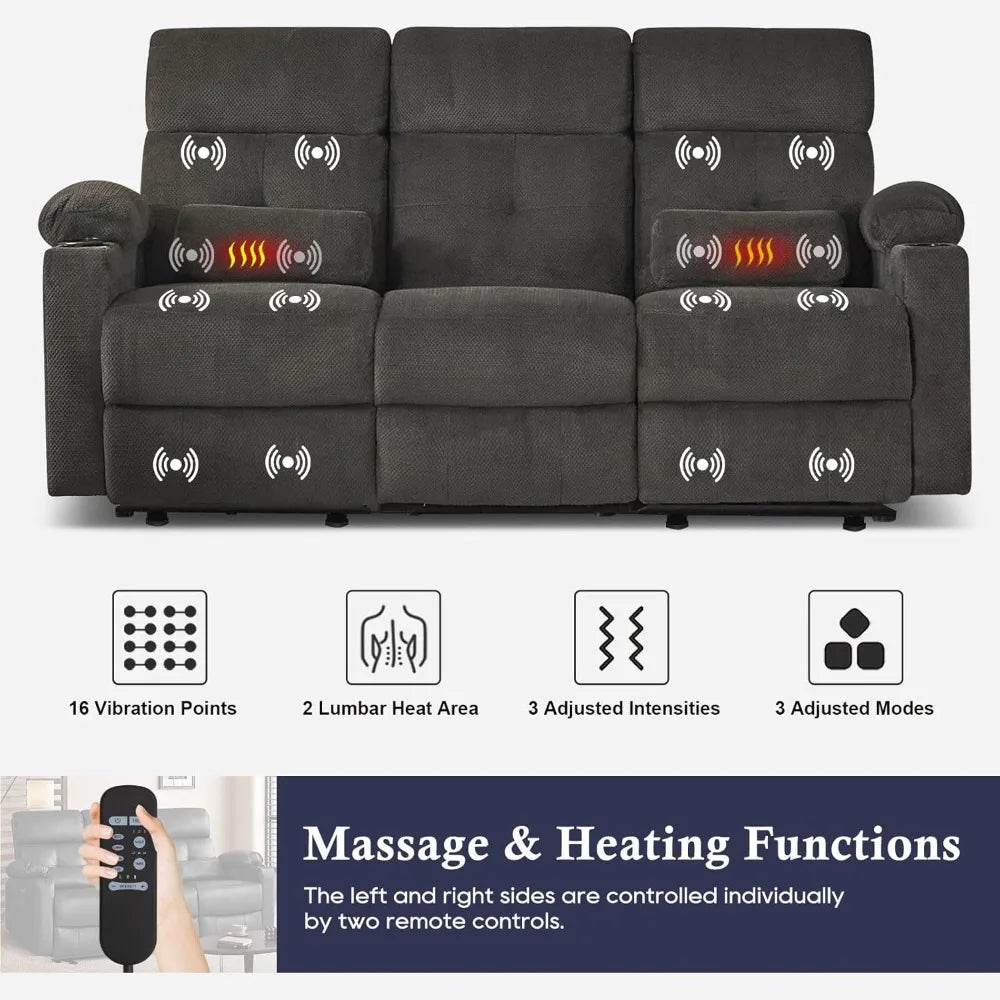 Guangbai Power Reclining Sofa With Heat Massage US