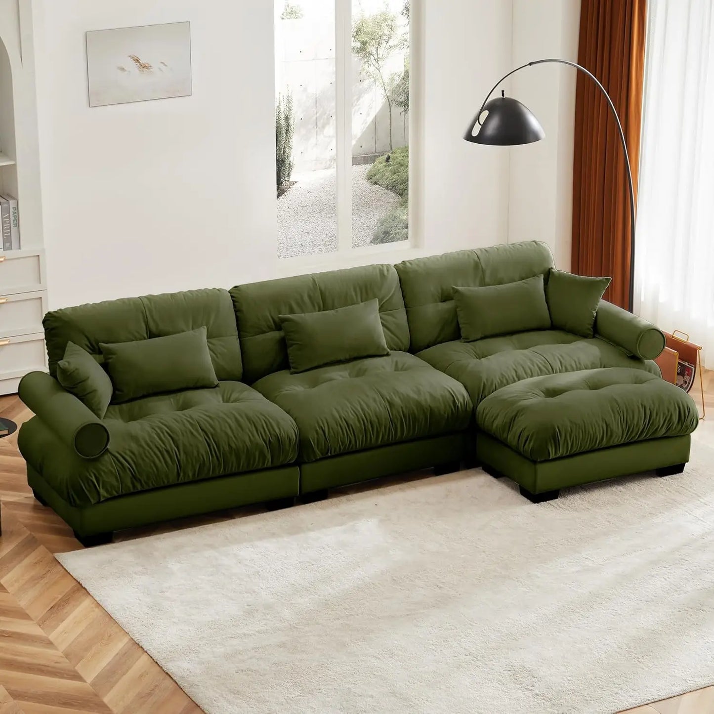 Modular Sectional Sofa L-Shaped Upholstered Couch For Living Room