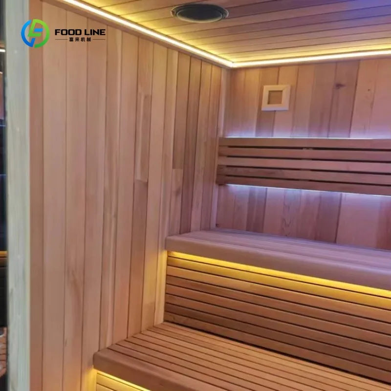 Outdoor Cedar Hemlock Wood Sauna Room With Steam Electric Heating