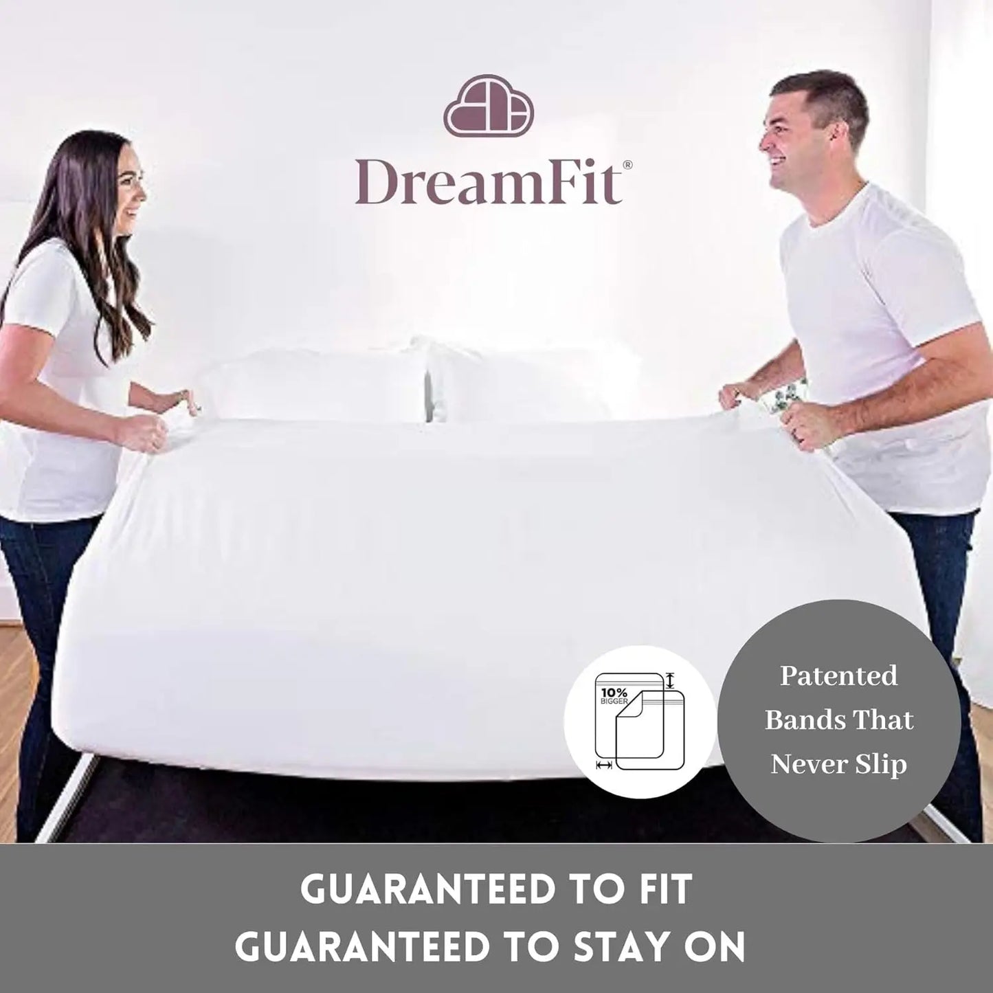 DreamCool 100% Pima Cotton Sheets with Elastic Corner Straps 20 Inch Extra Deep Pocket Crafted in USA Hotel Style Luxury Sheets