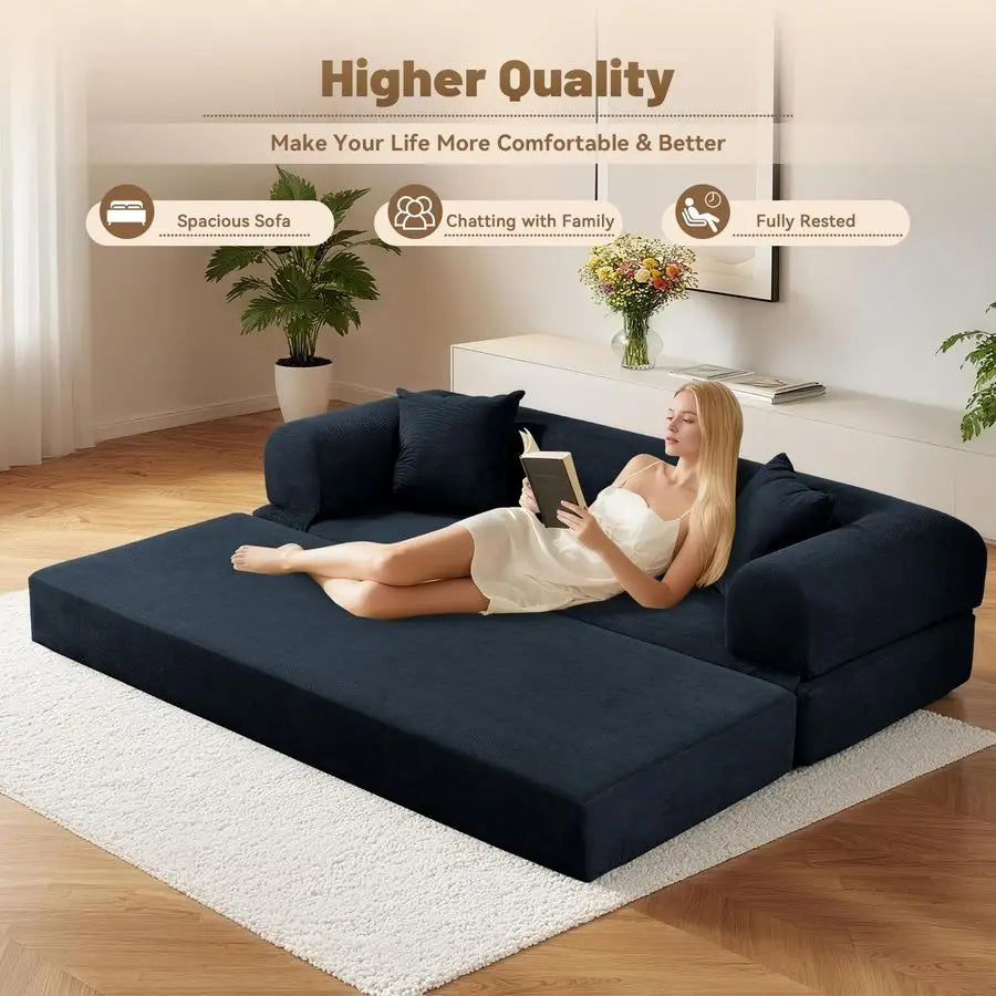 MBVM Convertible Sofa Bed Couch With Storage And Folding Sleeper