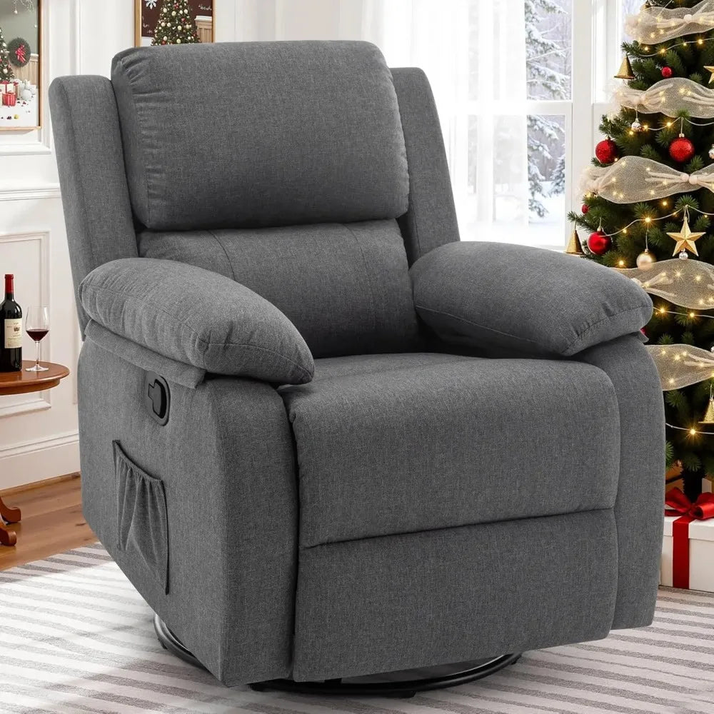 Recliner Chair, 360 Swivel Rocker Chair for Adults, Small Rocking Recliner Chair for Small Spaces, Upholstered, Customized