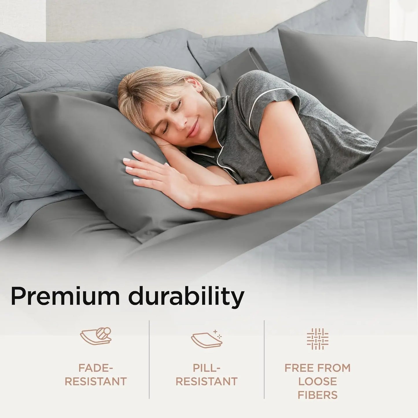 100% Supima Cotton Sheets, Luxury 1200 Thread Count Cotton Sheets for King Size Bed, 4 Pc Dark Grey King Bed Sheet Set, 5-Star H
