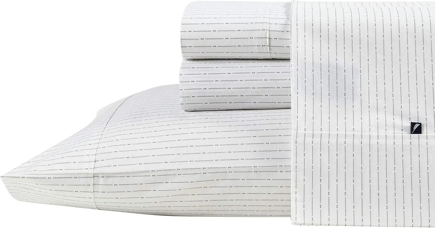 – Queen Size Sheet Set, Crisp Cotton Percale Bedding with Matching Pillowcases, Lightweight & Breathable Bed Sheets, Deep Pocket