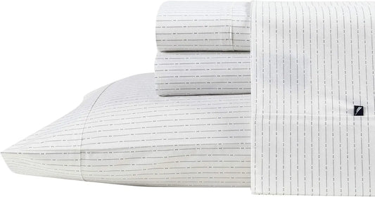 – Queen Size Sheet Set, Crisp Cotton Percale Bedding with Matching Pillowcases, Lightweight & Breathable Bed Sheets, Deep Pocket