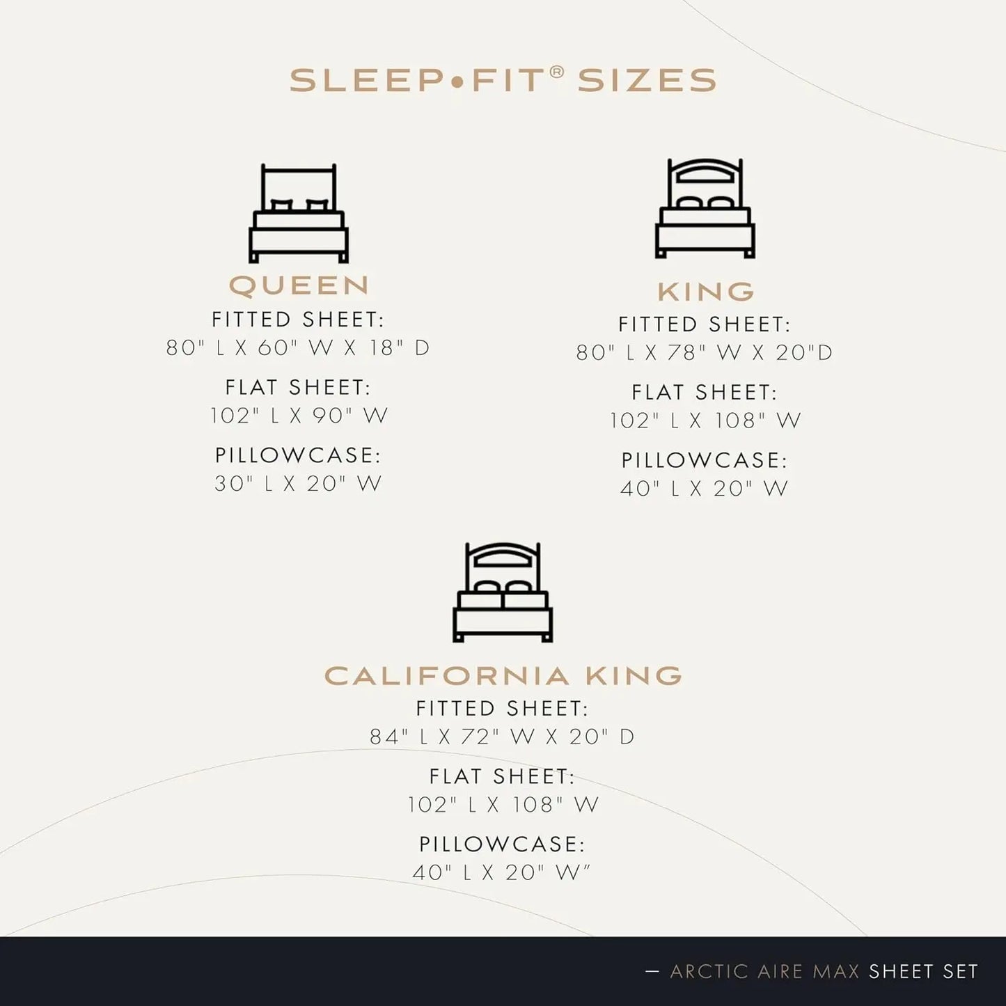 Arctic Aire MAX Sheet Set, Ultrasoft Cooling Sheets with 1 Flat Sheet, 1 Fitted Sheet, and 2 Pillow Cases, Queen, Denim
