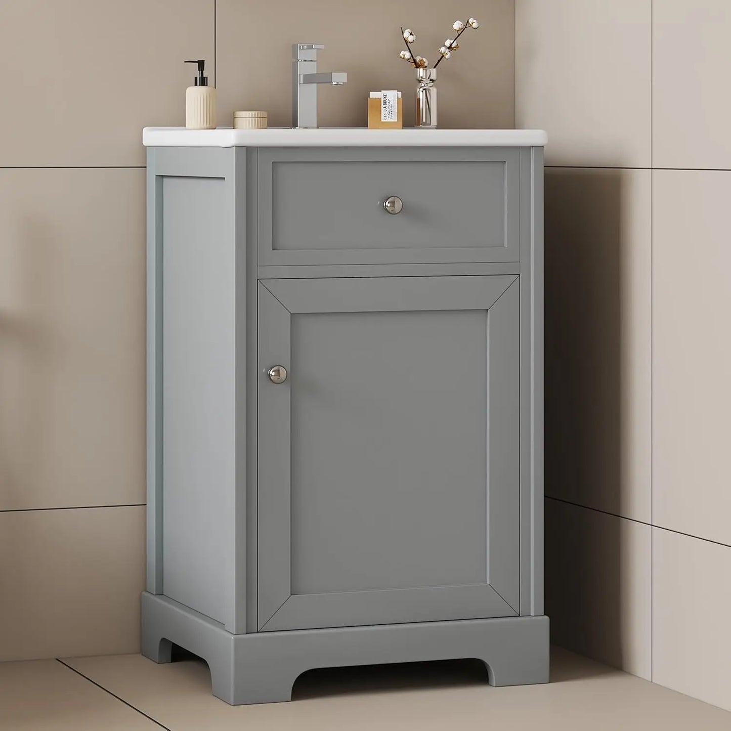 20-inch Bathroom Vanity with Sink Combo Set, Free Standing Bath Vanity Cabinet with Soft Closing Door and Storage, Customized