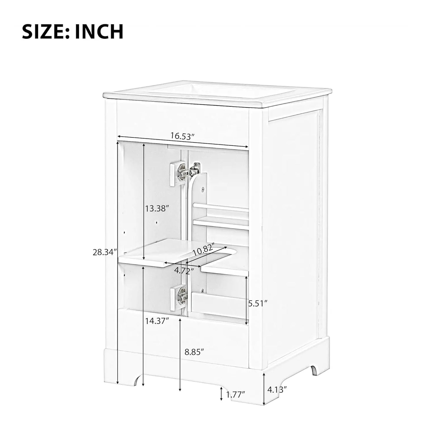 20-inch Bathroom Vanity with Sink Combo Set, Free Standing Bath Vanity Cabinet with Soft Closing Door and Storage, Customized