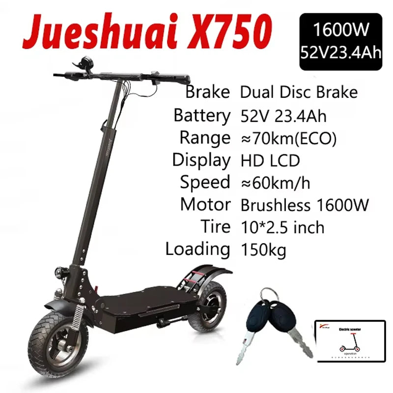 Jueshuai Outdoor Electric Scooter 1000W Off Road Foldable
